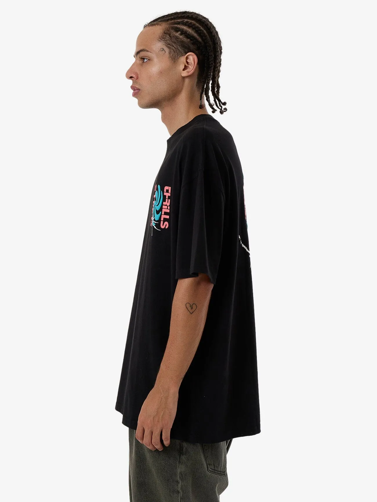 Firestarter Box Fit Oversize Tee - Black