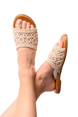 Hey Girl Crochet Beach Sandals in Natural