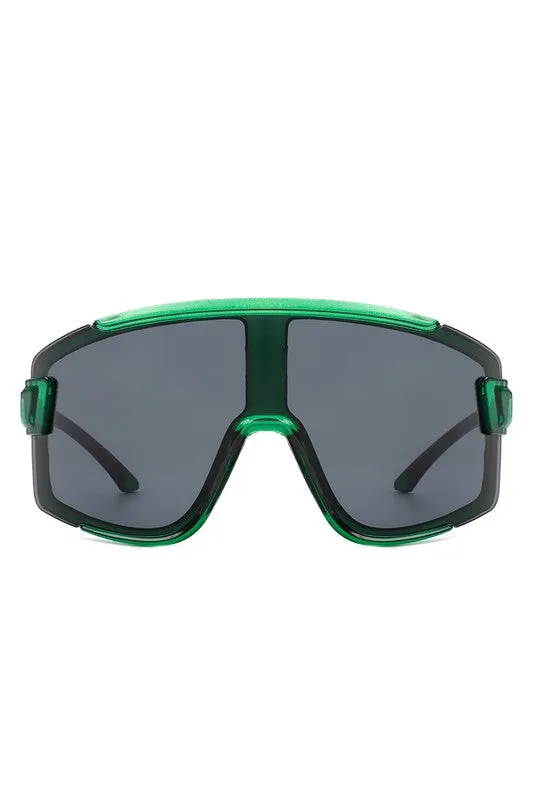 Oversize Sporty Square Chunky Shield Sunglasses